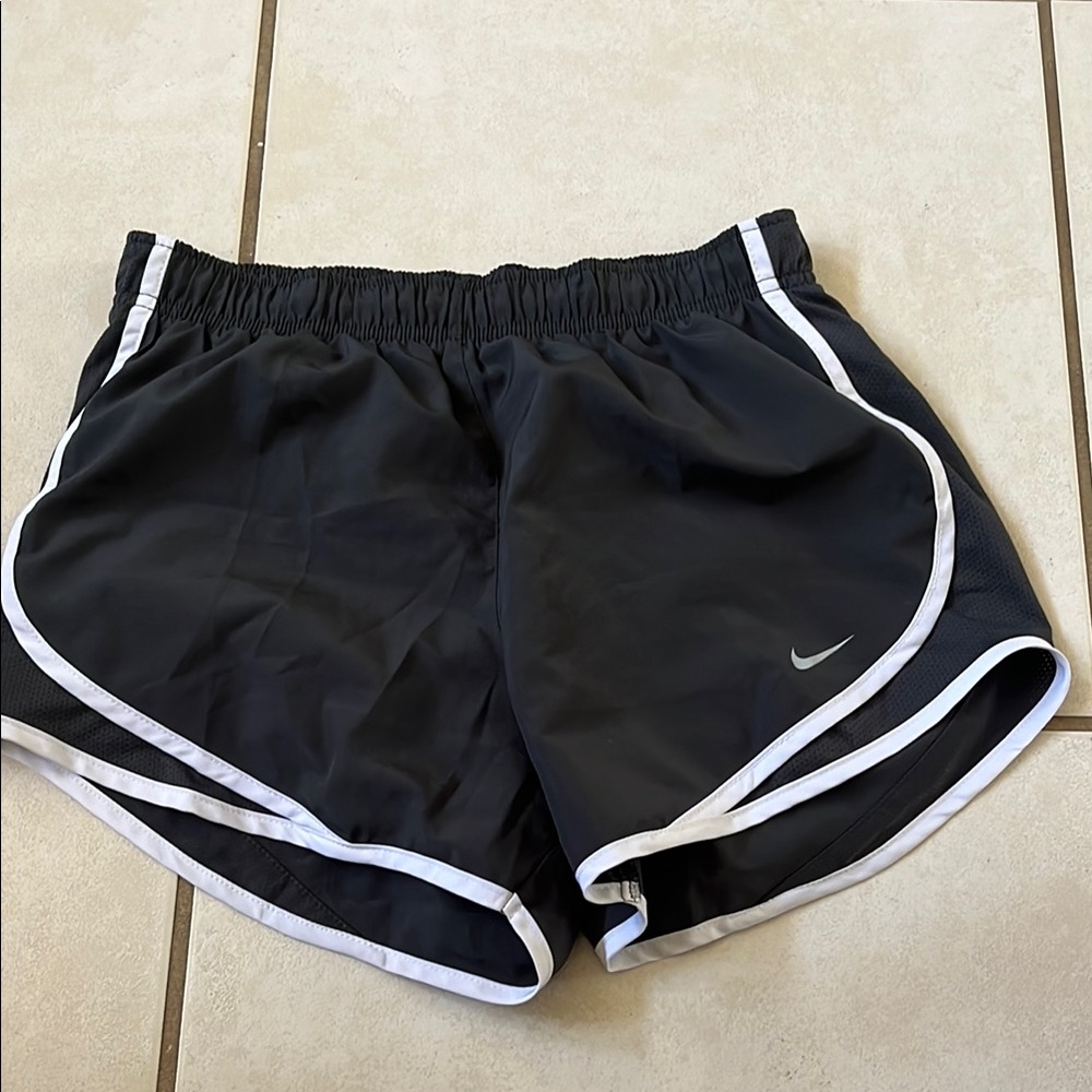 Nike Women's Black and White Athletic Shorts